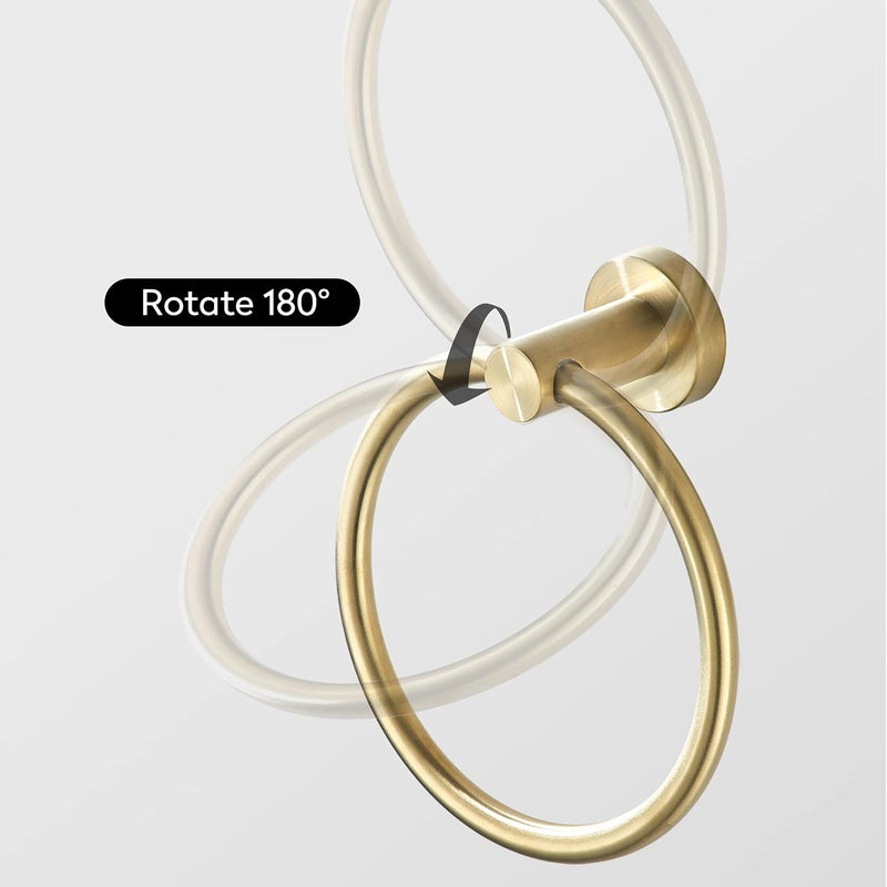 FAIRGIA Gold Bathroom Hardware, Bathroom Accessories Set Includes Toilet Paper Holder 24 Inch Towel Bar Towel Ring Robe Hook 4 Pieces Wall Mount - Image 5